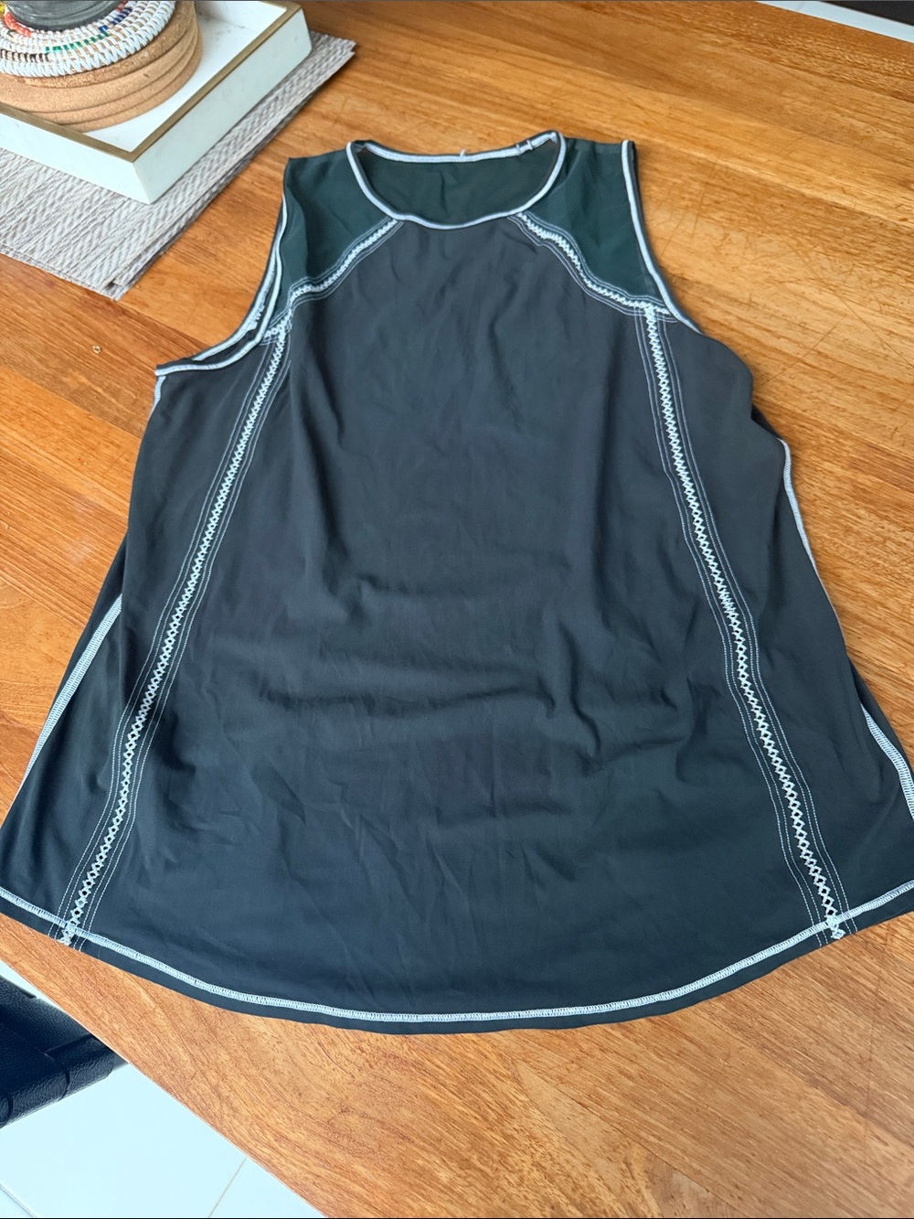 lululemon athletica Black with White Trim Racerback Tank Top